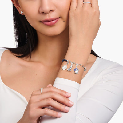 Silver charm bracelet with dark blue sandstone | THOMAS SABO Australia