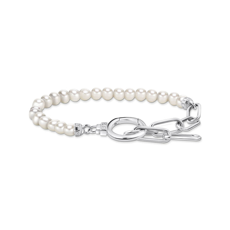 Silver Bracelet with freshwater cultured pearls and zirconia | THOMAS SABO Australia