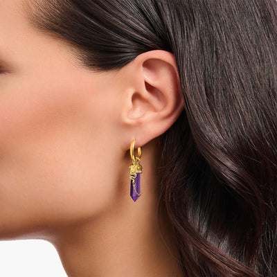 Cosmic Hoop earrings with imitation amethysts | THOMAS SABO Australia