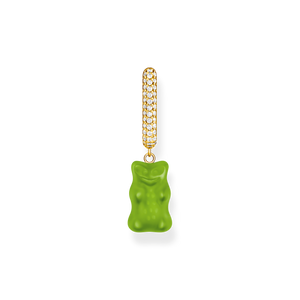 Single hoop earring medium sized with green goldbear