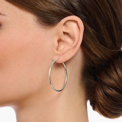 Medium Hoop Earrings Silver