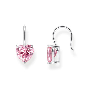 Earrings with pink heart-shaped zirconia | THOMAS SABO Australia
