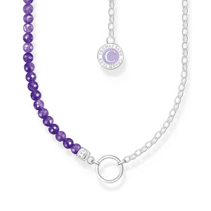 Silver Member Charm necklace with violet imitation amethyst beads | THOMAS SABO Australia