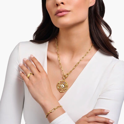 Golden Link necklace with ring clasps and zirconia | THOMAS SABO Australia