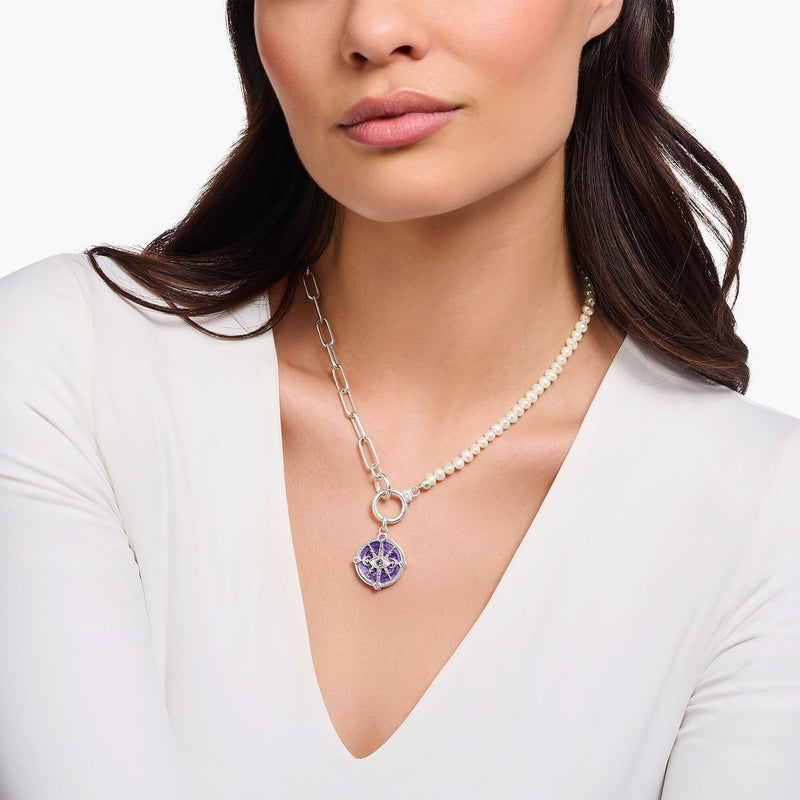 Silver Necklace with freshwater cultured pearls and zirconia | THOMAS SABO Australia