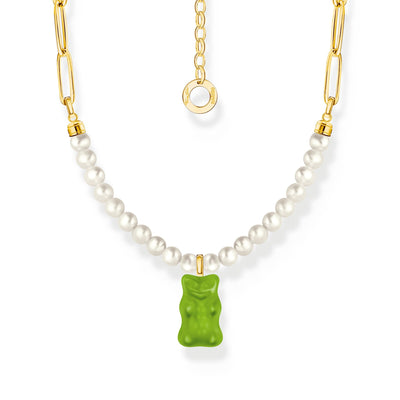 THOMAS SABO x HARIBO: Gold-plated Link necklace Apple Green Goldbear  | THOMAS SABO Australia
