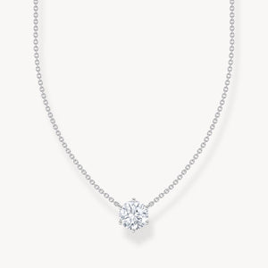 Necklace with white zirconia pendant