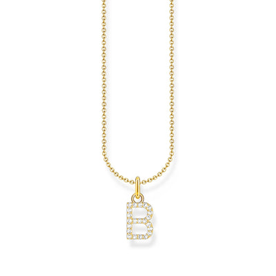 Necklace with letter pendant B and white zirconia - gold | THOMAS SABO Australia