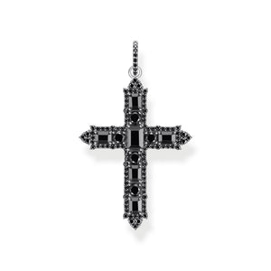 Blackened cross pendant with zirconia  | THOMAS SABO Australia