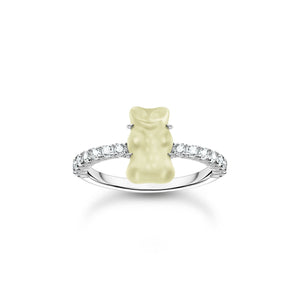 THOMAS SABO x HARIBO: Silver Ring with Pineapple White Mini Goldbear  | THOMAS SABO Australia