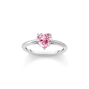 Ring with pink, heart-shaped zirconia | THOMAS SABO Australia
