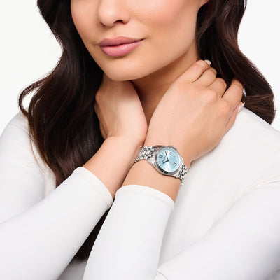 Women's watch with light blue dial