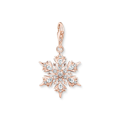 Charm pendant snowflake with white stones rose gold | THOMAS SABO Australia