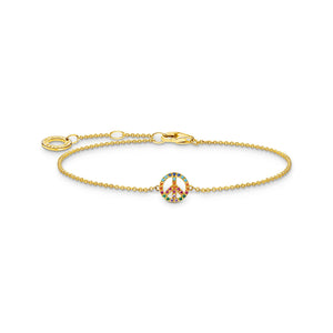 Bracelet peace with colourful stones gold | THOMAS SABO Australia