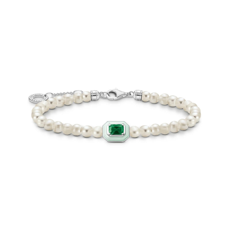 Bracelet Pearls With Green Stone | THOMAS SABO Australia