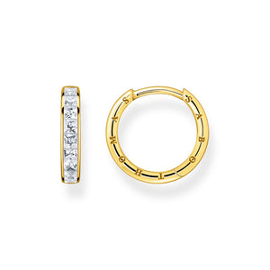 Hoop earrings white stones pavé gold | THOMAS SABO Australia