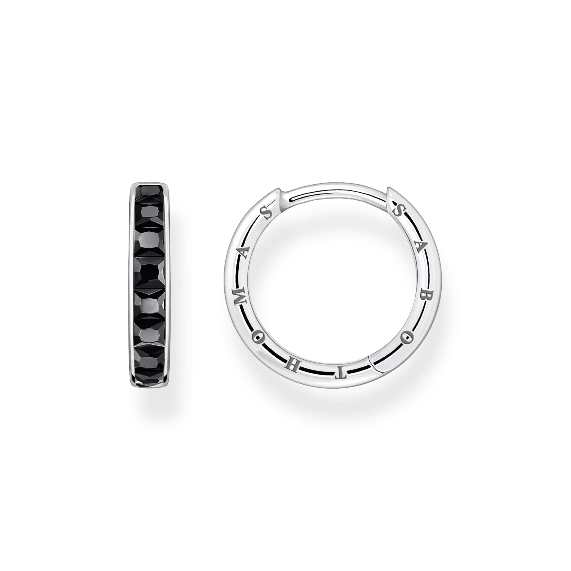 Buy Heritage Black Stones Hoop Earrings by Thomas Sabo online THOMAS