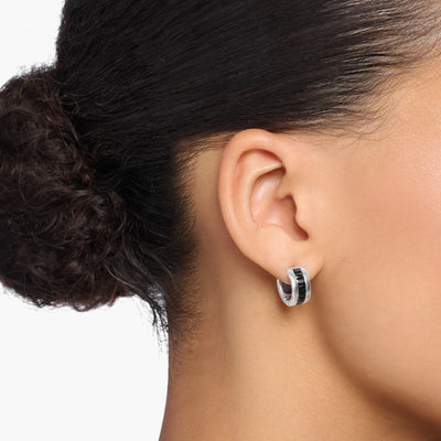 Heritage Black And Silver Hoop Earrings | THOMAS SABO Australia