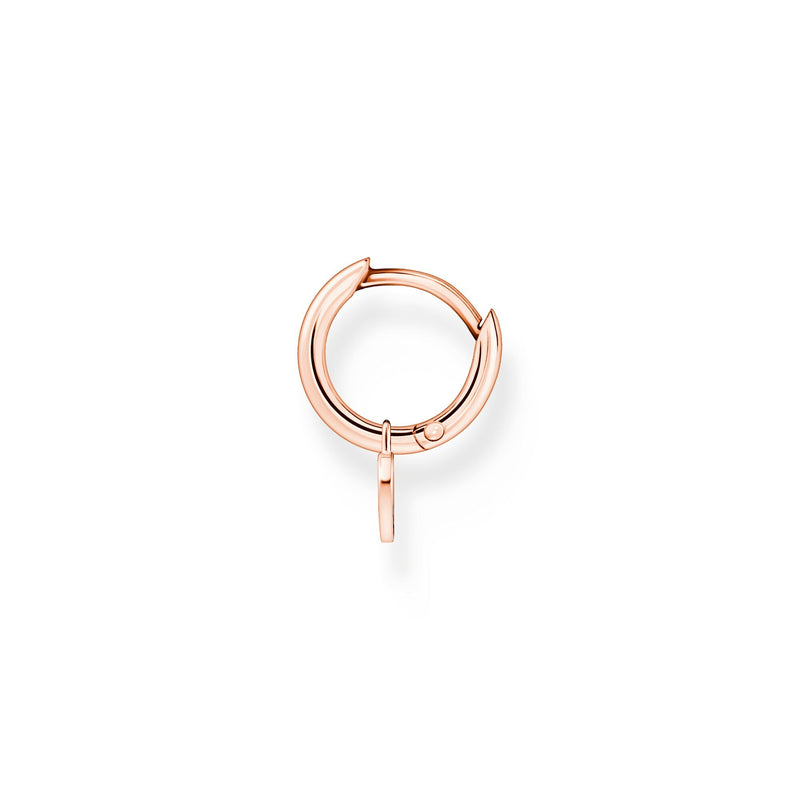 Single hoop earring with heart pendant rose gold | THOMAS SABO Australia