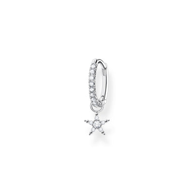 Single hoop earring with star pendant silver | THOMAS SABO Australia