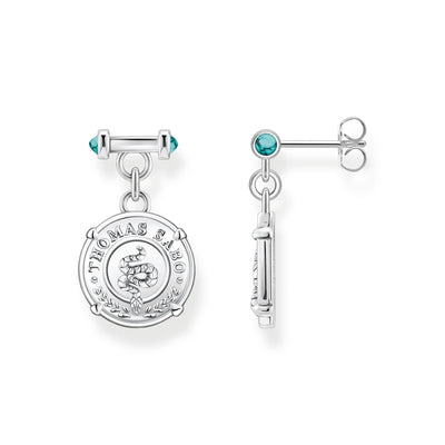 Silver And Turquoise Snake Coin Earrings | THOMAS SABO Australia