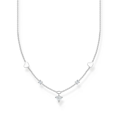 Necklace with hearts and white stones silver | THOMAS SABO Australia
