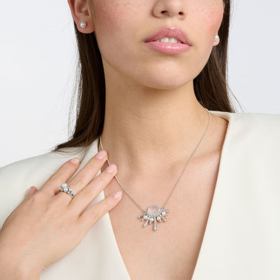 Necklace milky quartz with winter sun rays silver | THOMAS SABO Australia