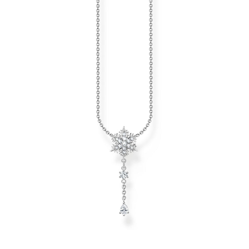 Necklace snowflake with white stones silver | THOMAS SABO Australia