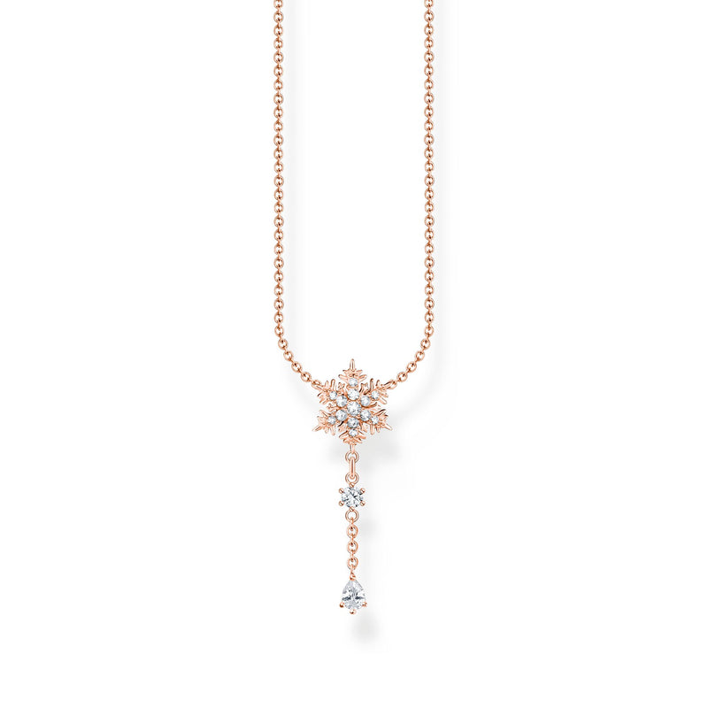 Necklace snowflake with white stones rose gold | THOMAS SABO Australia