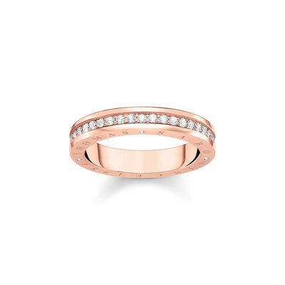 Sparkling Circles Rose Gold Band Ring | THOMAS SABO Australia