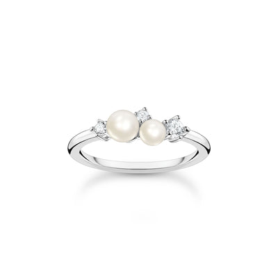 Ring pearls and white stones silver | THOMAS SABO Australia