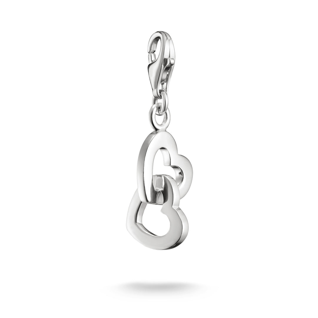 Silver heart-shaped charm pendant