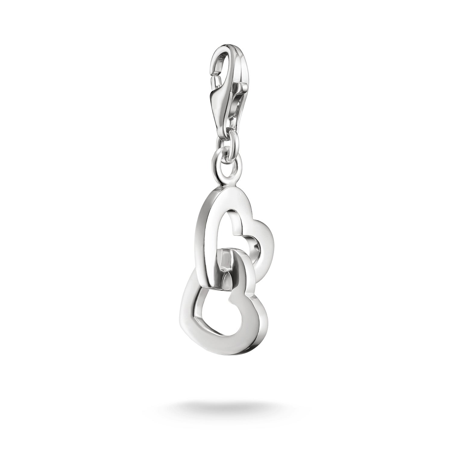 Silver heart-shaped charm pendant
