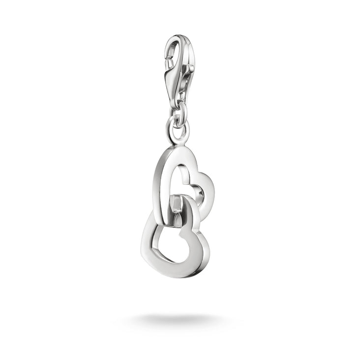 Silver heart-shaped charm pendant
