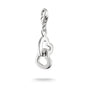 Silver heart-shaped charm pendant