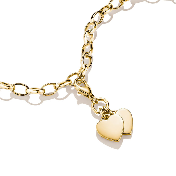 Gold-Plated Double Heart Charm