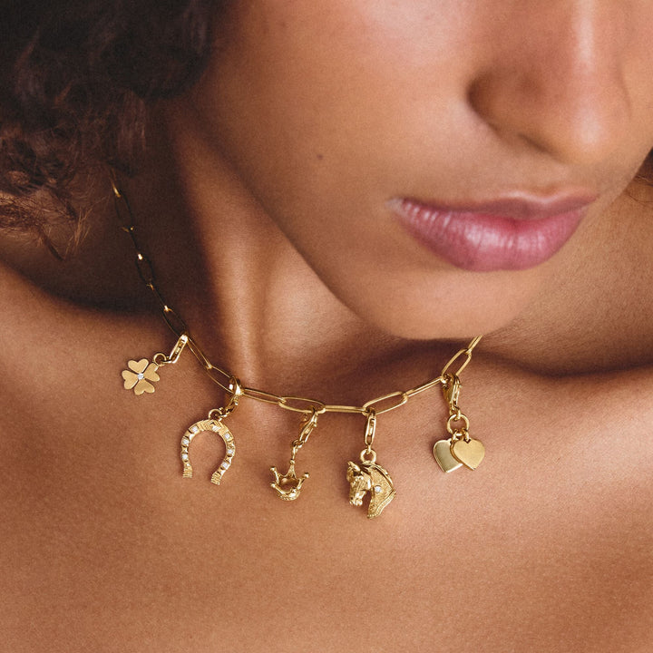 Gold-Plated Double Heart Charm