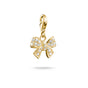 Gold-Plated Bow Charm with White Zirconia