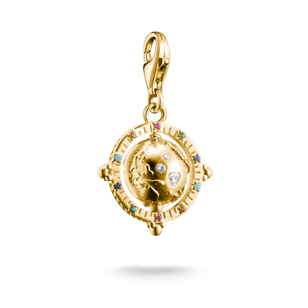 Charm Pendant Vintage Globe Gold Multi Stone | THOMAS SABO Australia