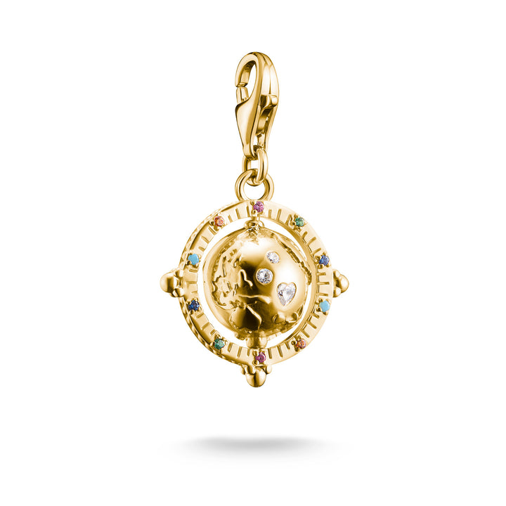 Charm Pendant Vintage Globe Gold Multi Stone | THOMAS SABO Australia