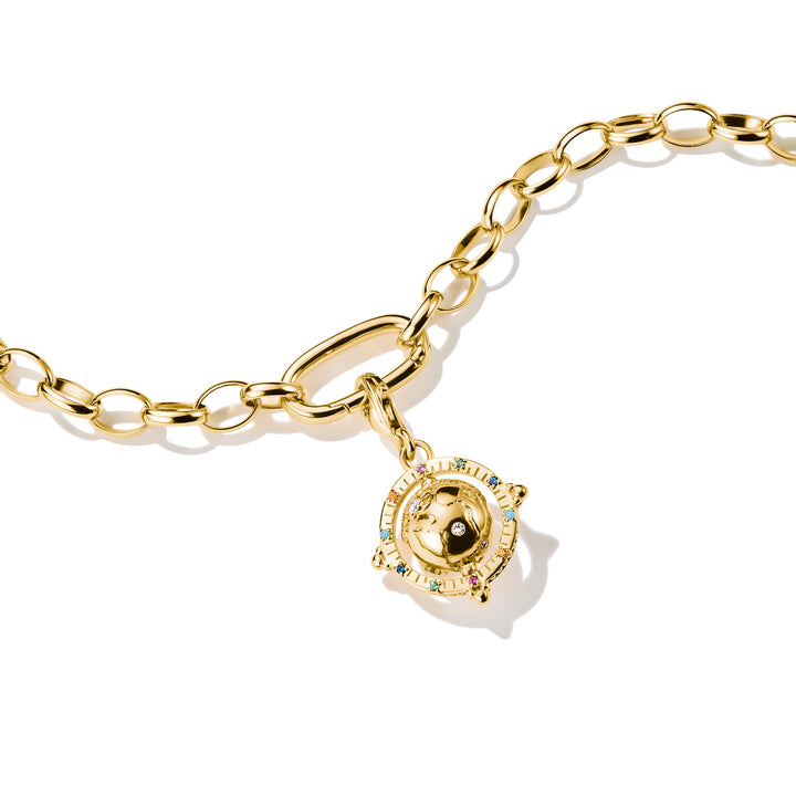 Charm Pendant Vintage Globe Gold Multi Stone | THOMAS SABO Australia