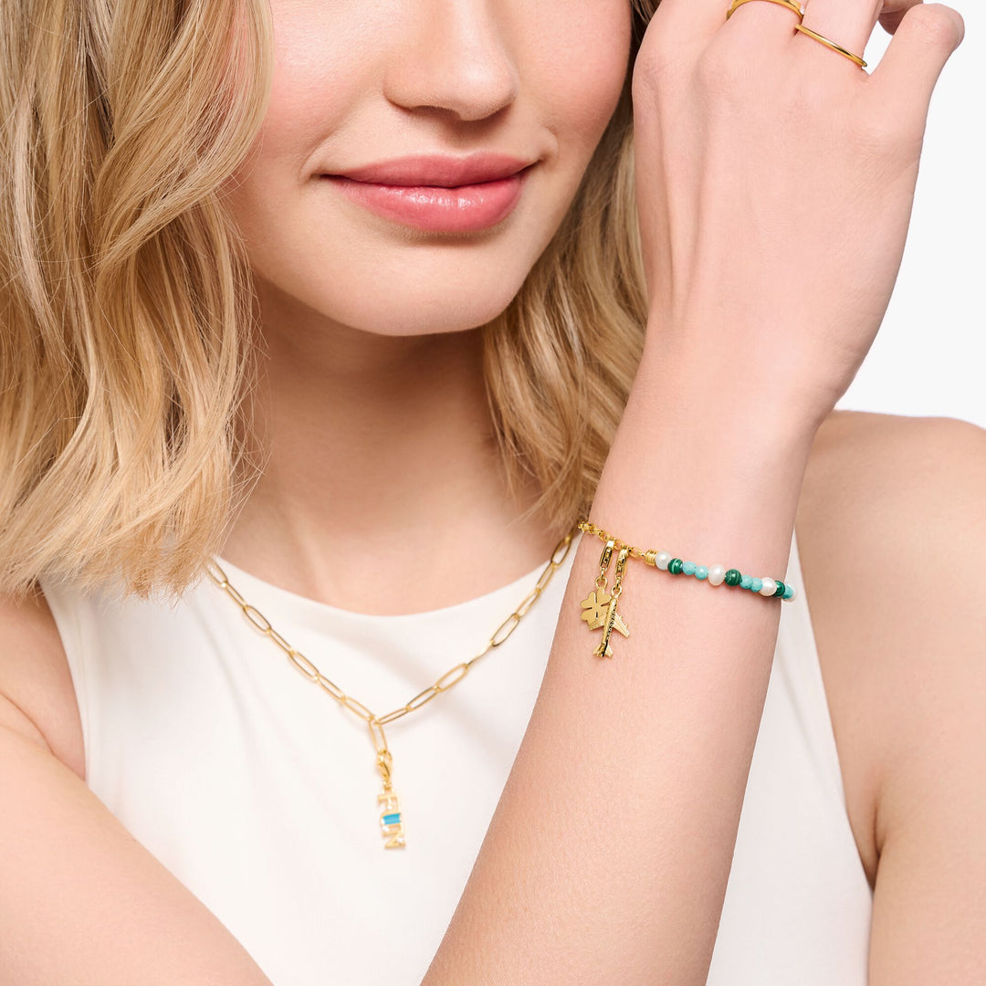 Charm pendant Airplane gold plated | THOMAS SABO Australia
