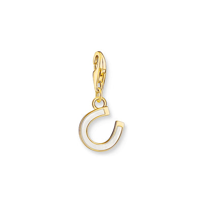 Charm pendant horseshoe with white cold enamel  | THOMAS SABO Australia