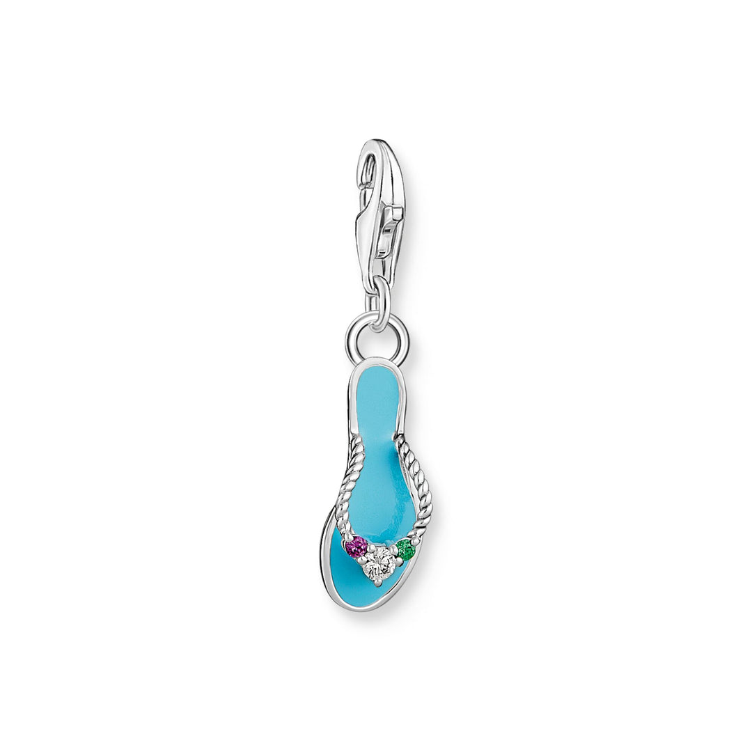Charm pendant flip flop with colourful stones silver | THOMAS SABO Australia