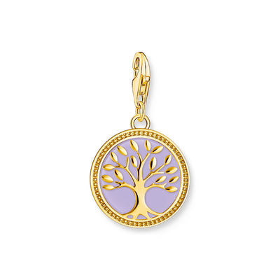 Charm pendant Tree of Love with violet cold enamel  | THOMAS SABO Australia