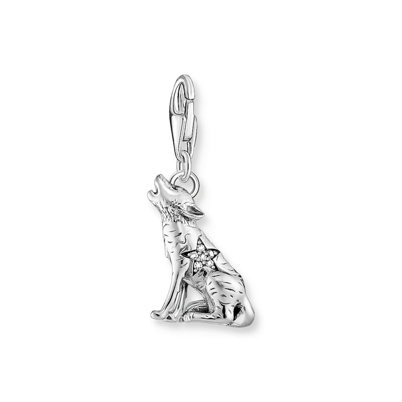 Silver wolf charm with moon and star | THOMAS SABO Australia