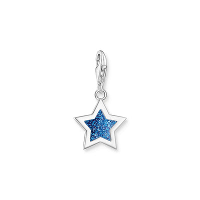 Silver star charm with dark blue glitter | THOMAS SABO Australia