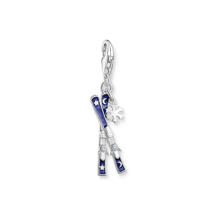 Silver charm blue skis with snowflake charm | THOMAS SABO Australia