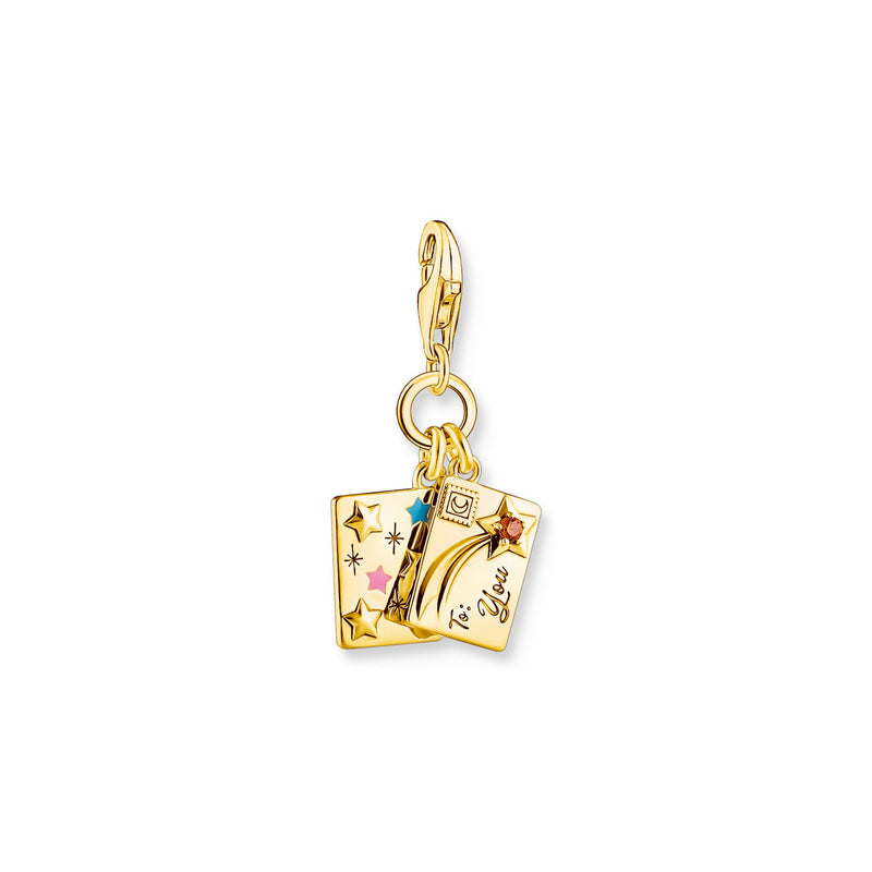 Yellow-gold plated wish upon a star letter charm | THOMAS SABO Australia
