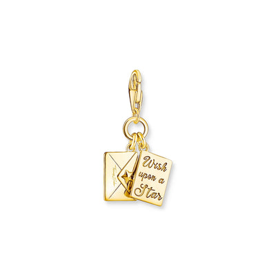 Yellow-gold plated wish upon a star letter charm | THOMAS SABO Australia